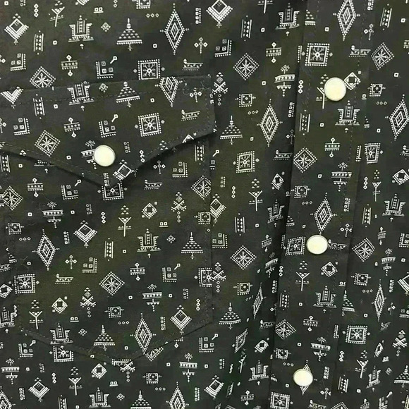 PANHANDLE ROUGH STOCK MEN'S PONTERESINA ANTIOUE PRINT WESTERN SNAP SHIRT Sm - Picture 2 of 8